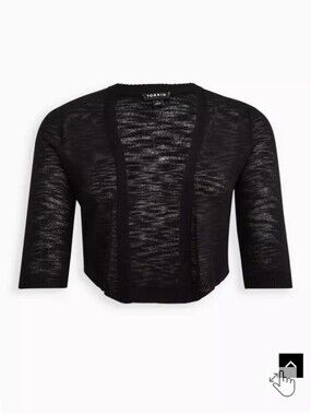 Torrid Black Open-Front Shrug Cardi